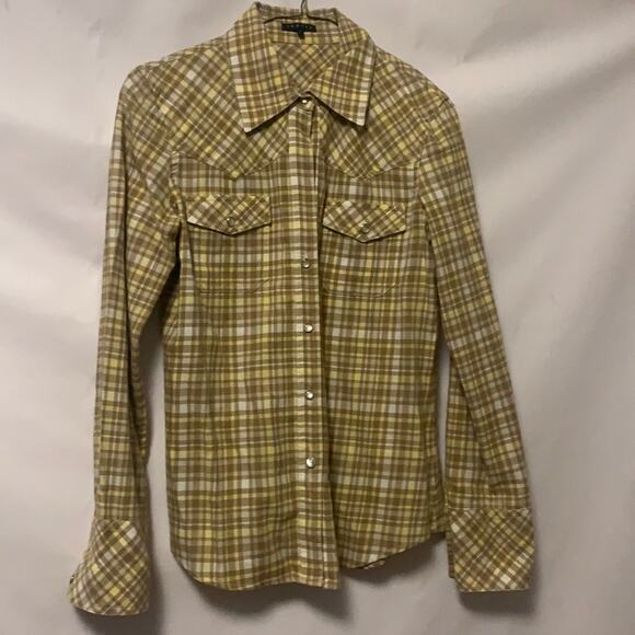 THEORY PLAID BUTTON‎ DOWN SHIRT SIZE M - Picture 1 of 6